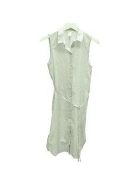 H&M Striped Button Down Waist Tie